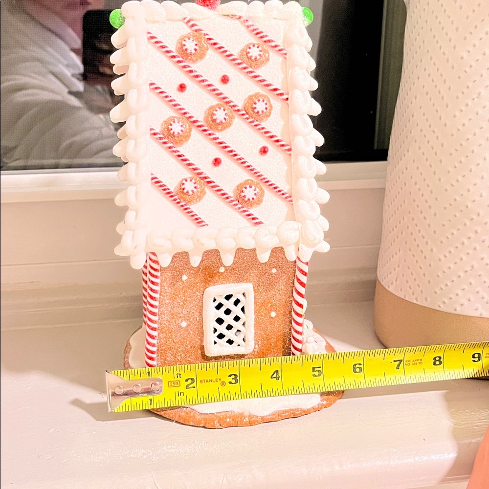 Festive Gingerbread House Decoration - Brown and White - Picture 7 of 7